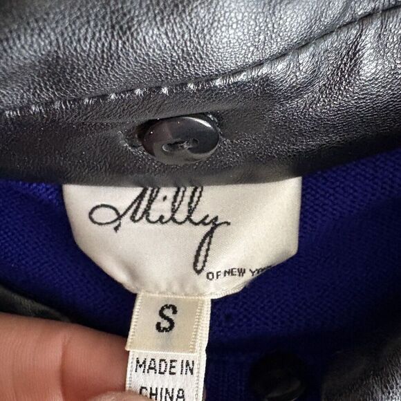 Alilly Women’s Merino Wool Blend Collared Long Sleeve Top Small Blue Pullover - Picture 10 of 12